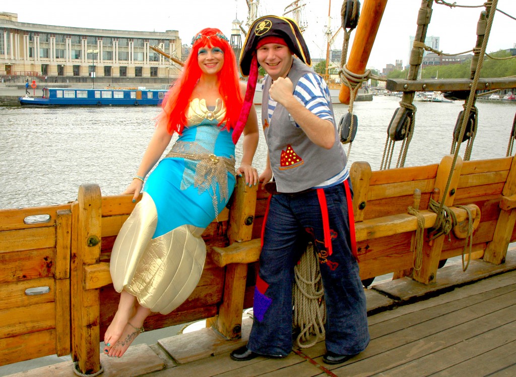 Flotsam Mermaid with Captain Cannonball Bob 