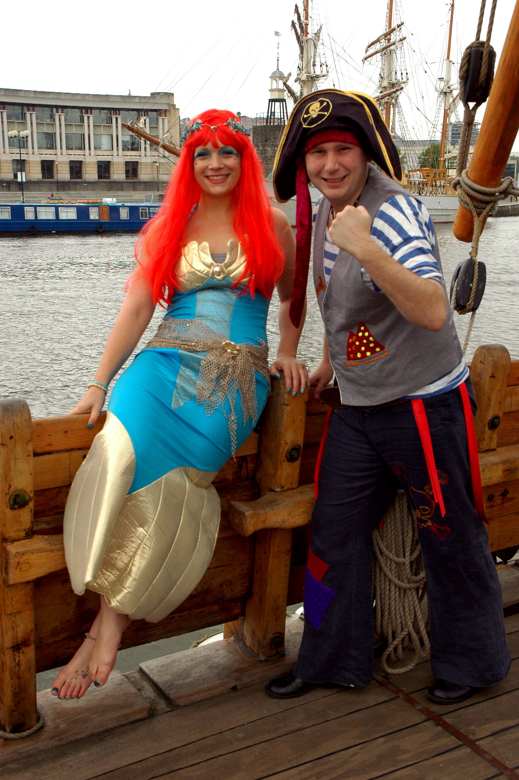 Flotsam Mermaid and Captain Cannonball Bob